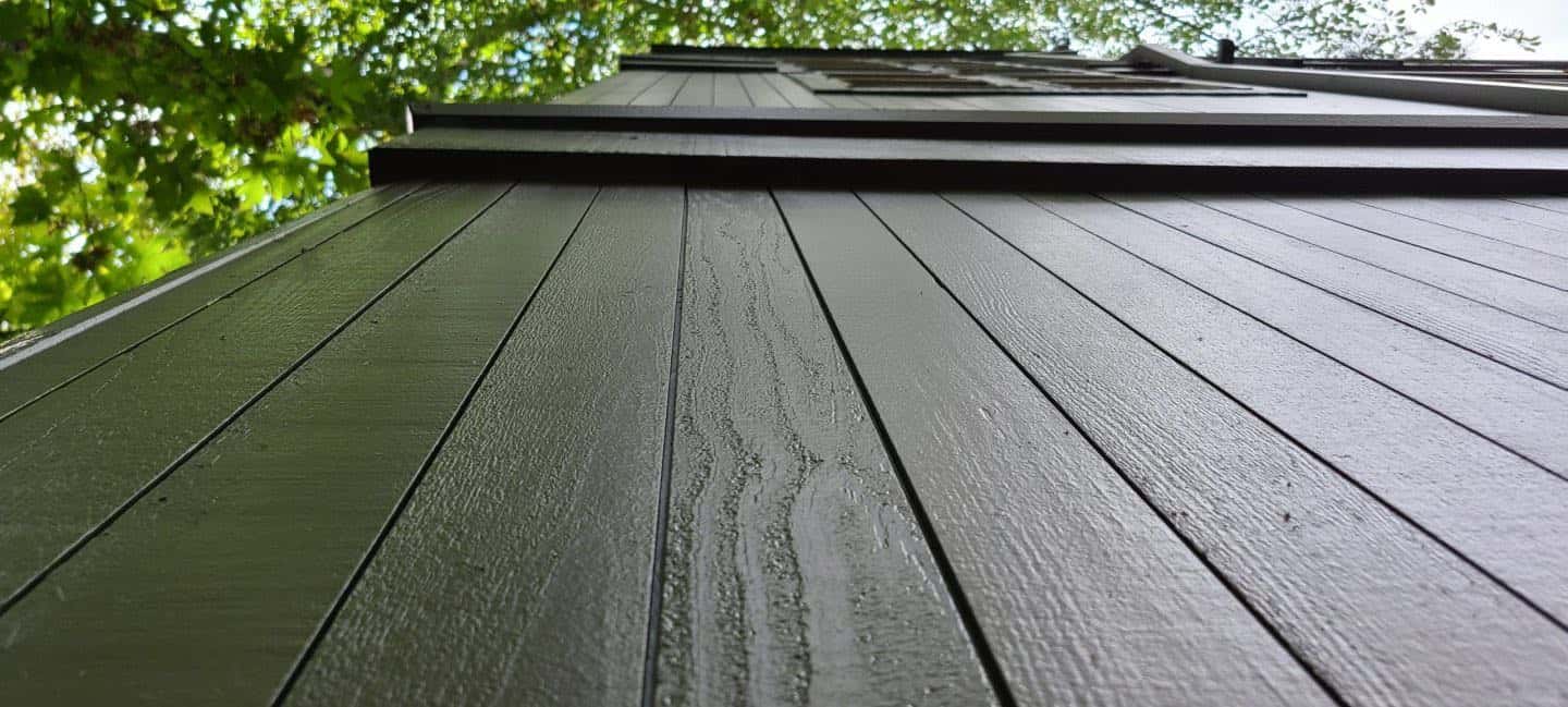 A close up of the siding of a house in Lake Oswego.