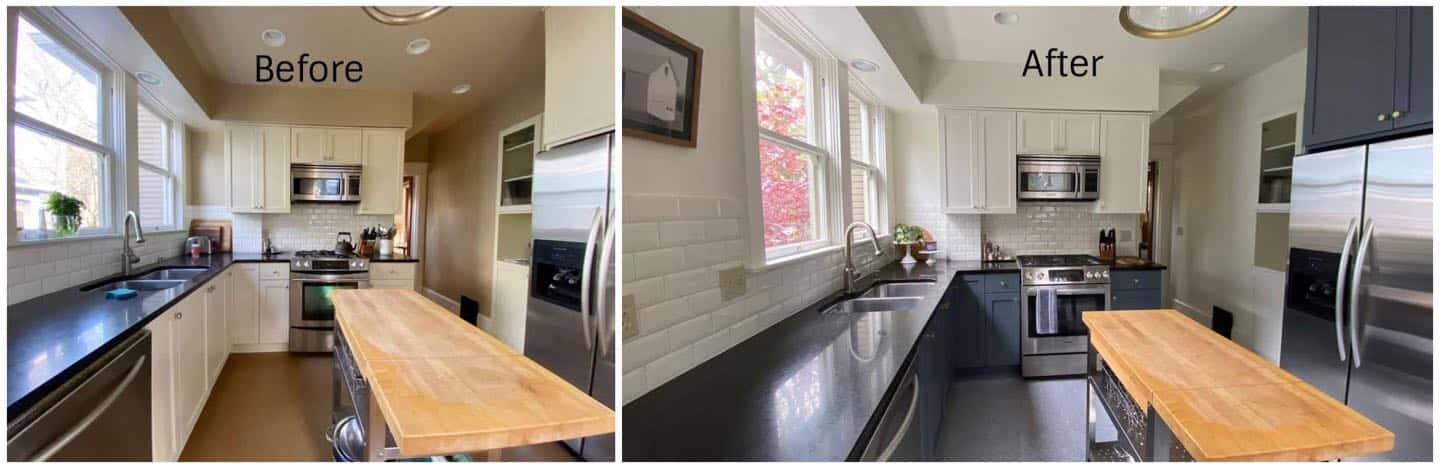 Photo of This Portland kitchen makeover got us one amazing Google Review and a very happy client photo! in Portland, Oregon