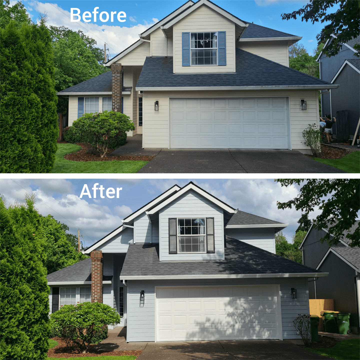 Photo of This Tigard home got a facelift with its new exterior paint job and our Pearl team got another ⭐ ⭐ ⭐ ⭐ ⭐ Google review in Portland, Oregon