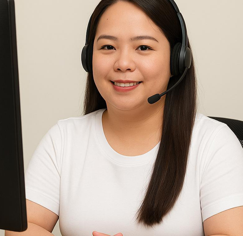 headshot bio photo of Angela Brillantes, scheduling coordinator for Pearl Painters