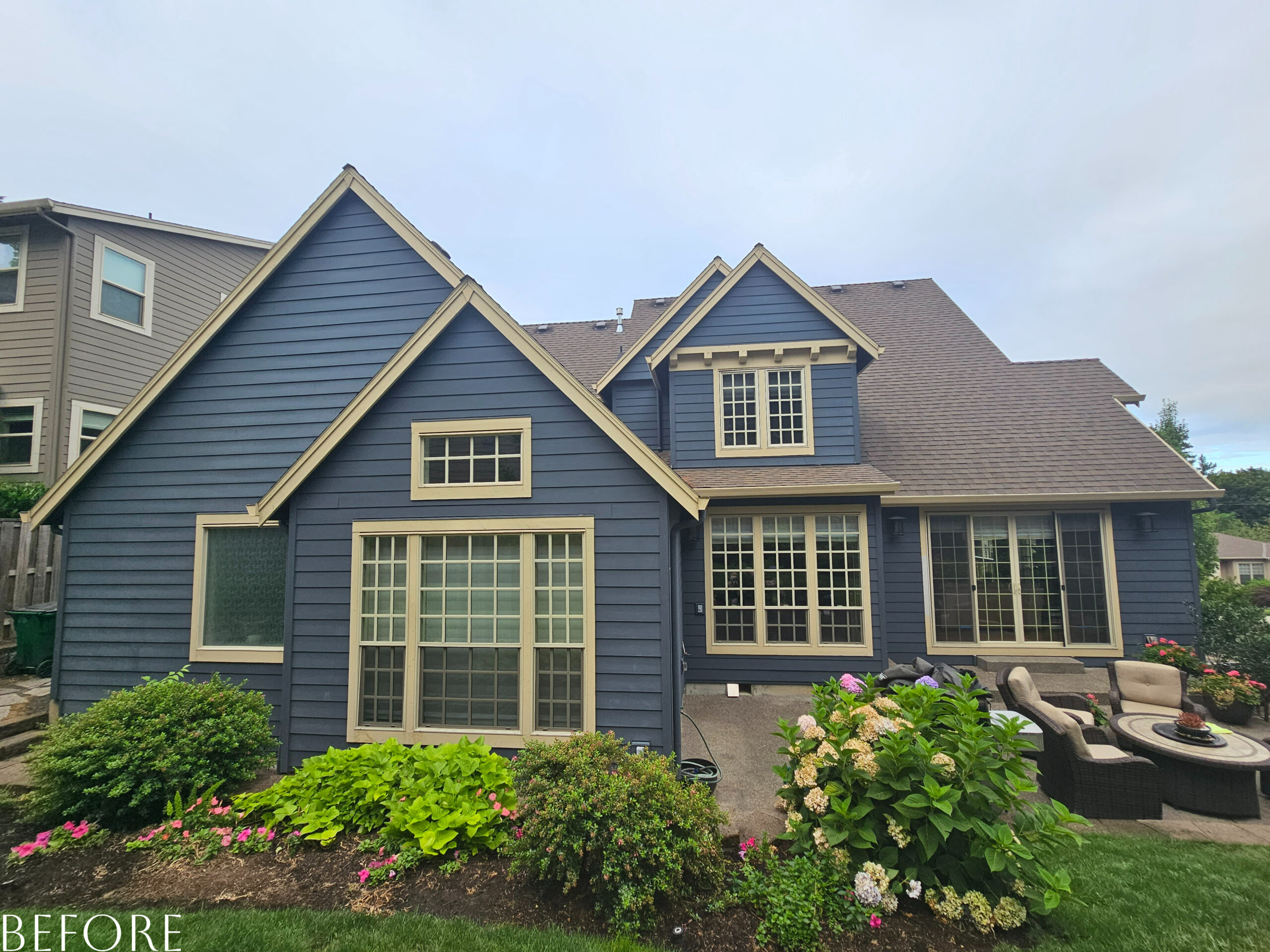 A blue siding home undergoes a Fresh and stunning transformation with Whitford coatings.