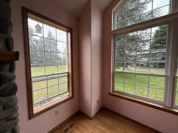 Window trim repaired and painted