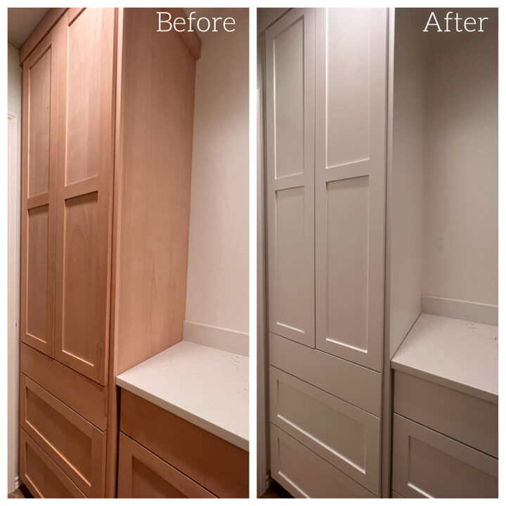 Cabinet painting by Pearl Painters - before and after