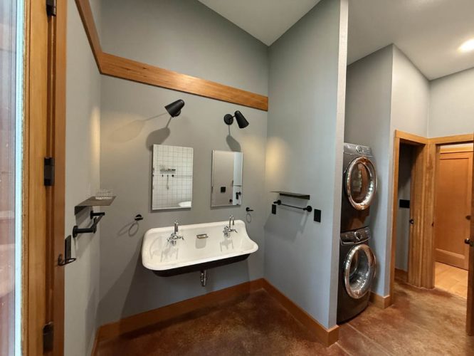 Bathroom interior freshly painted