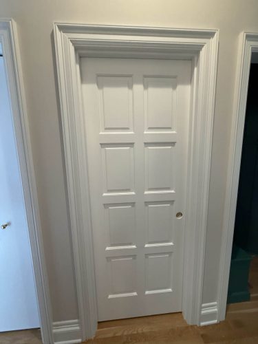 white door inside Portland home after being painted by Pearl Painters