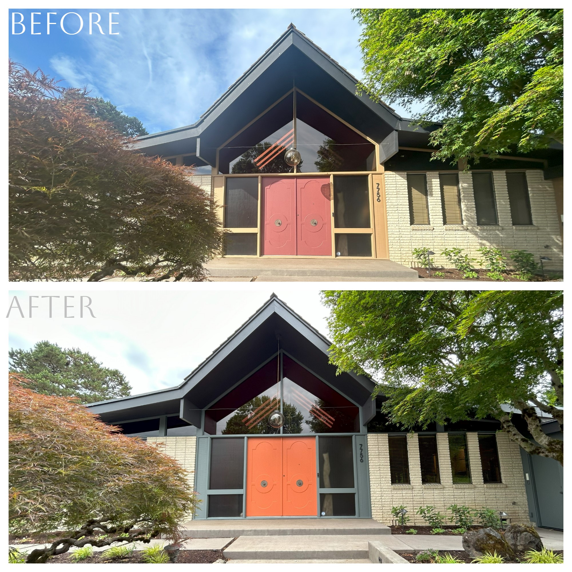 Before and after house painting photos