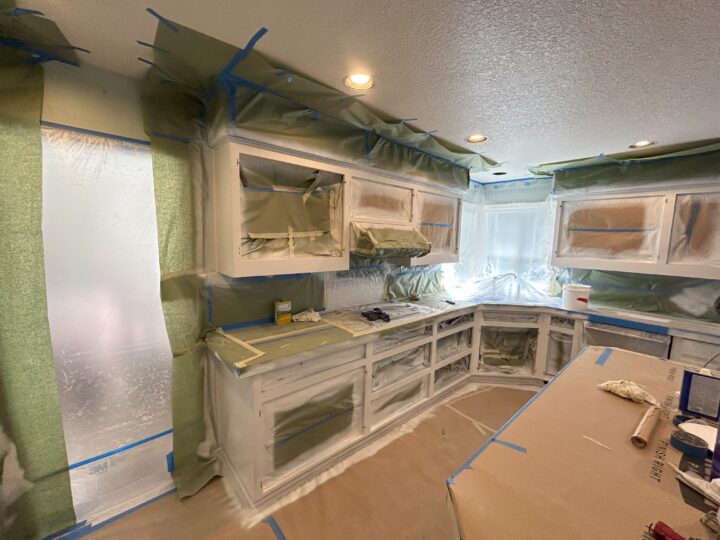 A Tigard kitchen is undergoing a green paint makeover.
