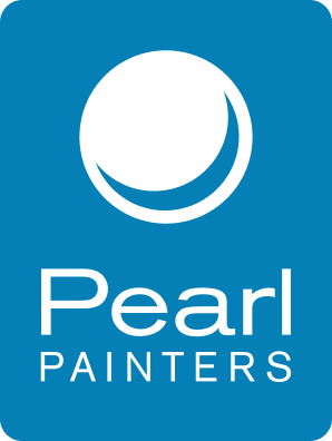 House painter's logo on a blue background.