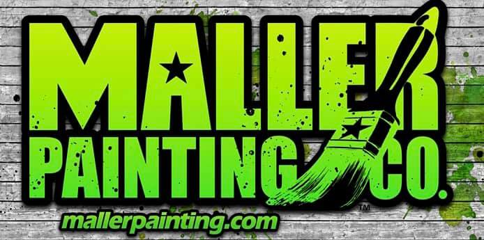 Maller Painting Co. logo in bold green letters features a star and paintbrush design, set against a textured gray background, embodying the artistry of top painters in Portland. Visit us at mallerpainting.com.