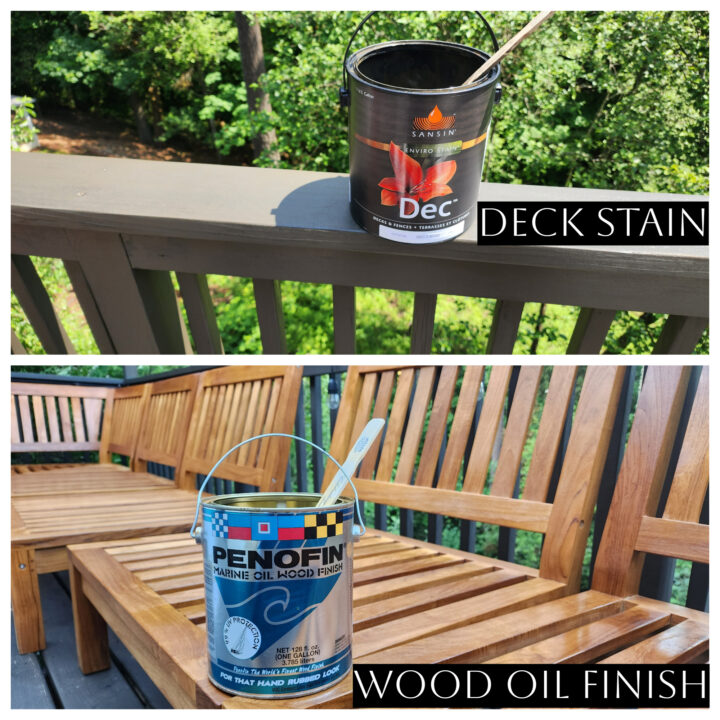 Learn how to paint a deck with a wood oil finish, perfect for Summer BBQ Prep