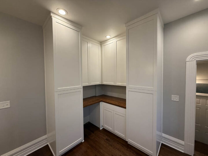 After photos of corner cabinets painted